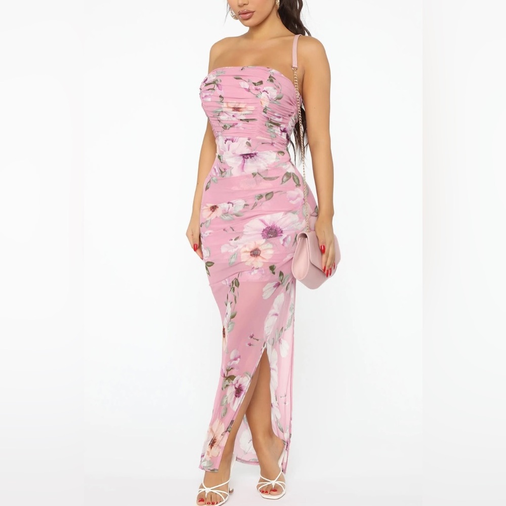 Flowers from You Mesh Maxi Dress (Fashion Nova)